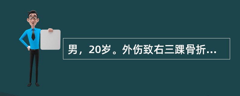 男，20岁。外伤致右三踝骨折，X线显示后踝骨折块仅累及胫骨关节面的1／6，轻微移位，内外踝骨折移位明显，该患者适宜的治疗方法是