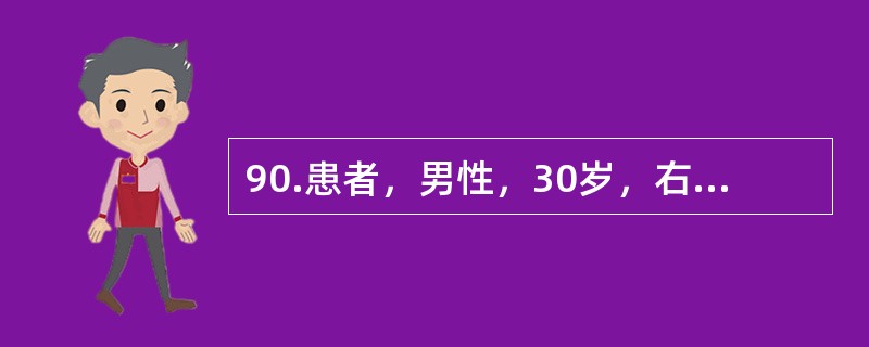 90.患者，男性，30岁，右上睑局部红肿、眼痛2周，伴发热及右眼球突出3天。检查：右眼视力0，体温：39℃，右上睑外侧可见局部红肿及硬结，明显压痛，眼睑水肿，右眼球突出，球结膜高度充血水肿，眼球各方向