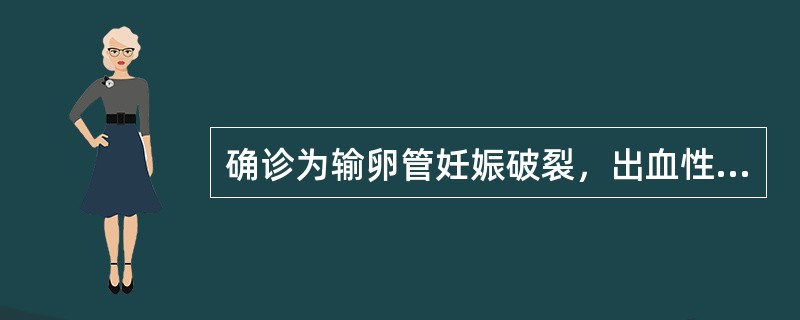 确诊为输卵管妊娠破裂，出血性休克，应采取的紧急措施是