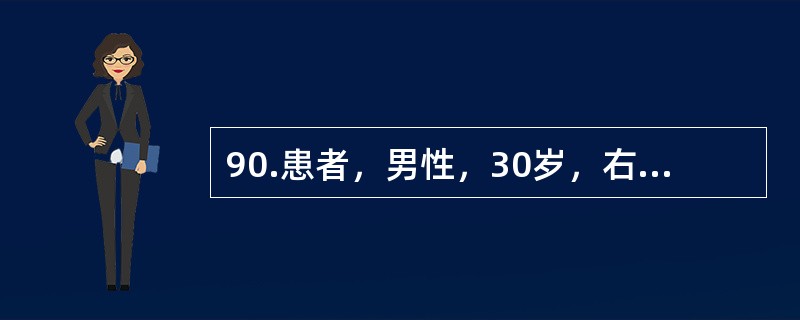 90.患者，男性，30岁，右上睑局部红肿、眼痛2周，伴发热及右眼球突出3天。检查：右眼视力0，体温：39℃，右上睑外侧可见局部红肿及硬结，明显压痛，眼睑水肿，右眼球突出，球结膜高度充血水肿，眼球各方向