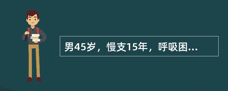 男45岁，慢支15年，呼吸困难突然加重一天，伴右侧胸痛。查体：发绀、桶状胸、右肺呼吸音减低，左肺散在干啰音，心浊音界缩小，剑突下可触及收缩期搏动，考虑诊断为