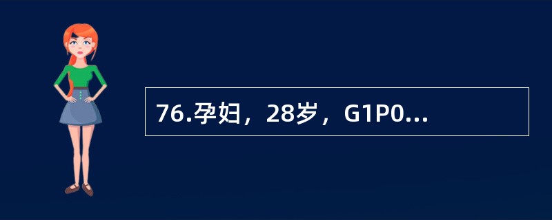 76.孕妇，28岁，G1P0，妊娠30周。近1周腹部迅速增大，腹胀痛、气促、心悸、不能平卧2天入院。检查：血压120/80mmHg，心率100次分，律齐，无杂音，呼吸24次分，双肺呼吸音清晰，宫高40