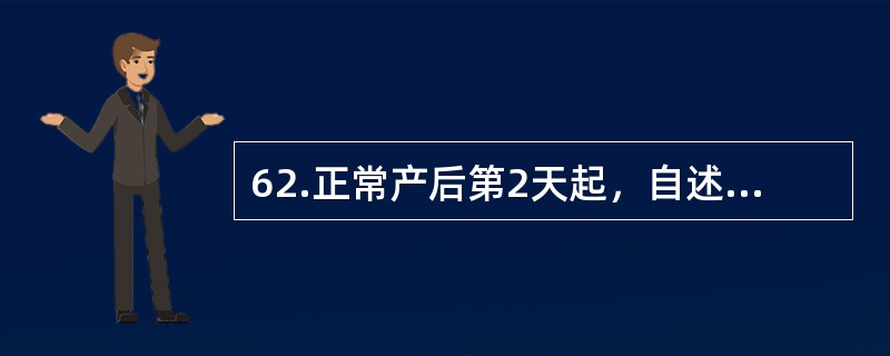 62.正常产后第2天起，自述连续发热3天，汗多，下腹阵痛。检查：体温37.5℃，宫底脐下3指，无压痛，会阴伤口无红肿，压痛；恶露暗红，腥味。双乳胀，有硬块。该产妇发热的原因是（）