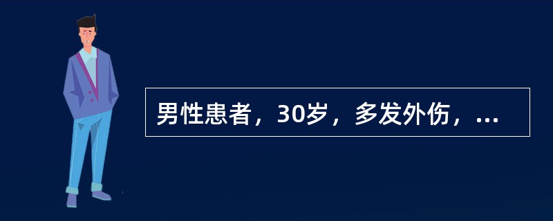 男性患者，30岁，多发外伤，急救时发现窒息，腹部内脏脱出，股骨开放性骨折，血压75/40mmHg，脉细数。抢救顺序应该是