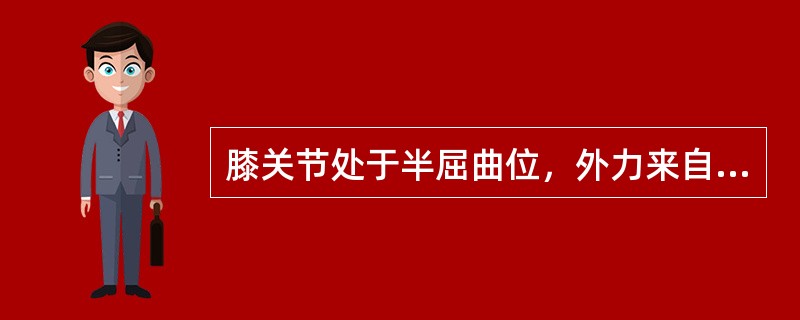 膝关节处于半屈曲位，外力来自胫骨上段前方，可造成下述哪种损伤