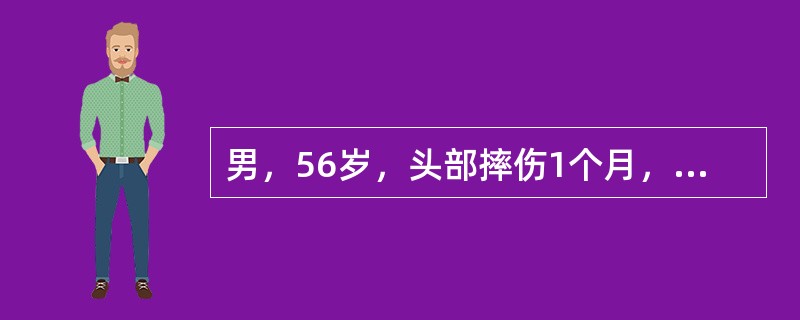 男，56岁，头部摔伤1个月，头痛、呕吐3天，CT示右颞顶新月形等密度病灶，中线轻度移位。治疗首选