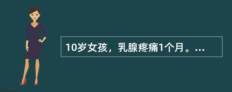 10岁女孩，乳腺疼痛1个月。无月经初潮。造成本病的原因可能是（）