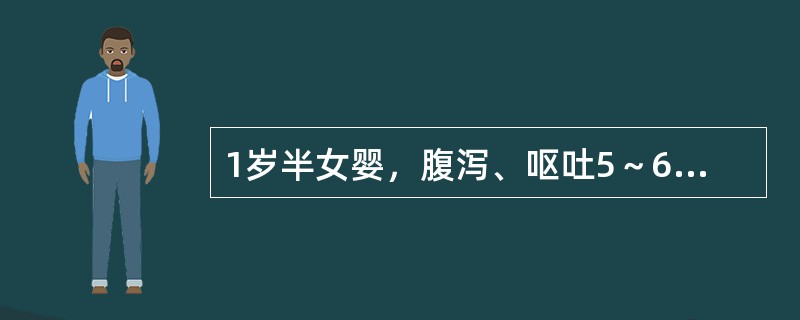1岁半女婴，腹泻、呕吐5～6天，14小时无尿。体检：神志模糊，面色苍灰，口唇樱红，呼吸深快，前囟、眼窝深凹，哭无泪，皮肤弹性差，有花纹，四肢冰冷，脉细弱，心肺（-），腹稍胀。紧急给予治疗为（）