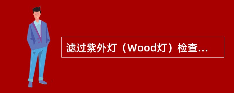 滤过紫外灯（Wood灯）检查时白癣菌呈