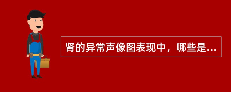 肾的异常声像图表现中，哪些是正确的