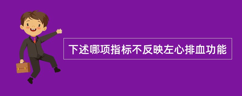 下述哪项指标不反映左心排血功能