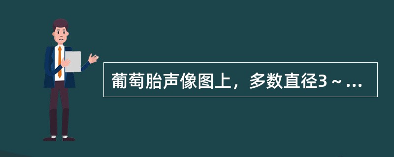 葡萄胎声像图上，多数直径3～5mm无回声囊泡，最大可能是（）
