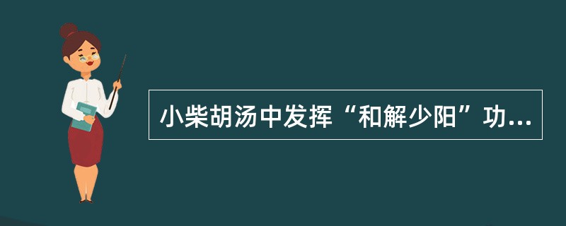 小柴胡汤中发挥“和解少阳”功用的药物是