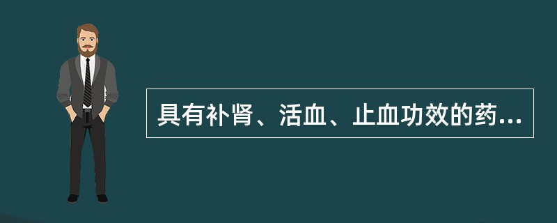 具有补肾、活血、止血功效的药物是