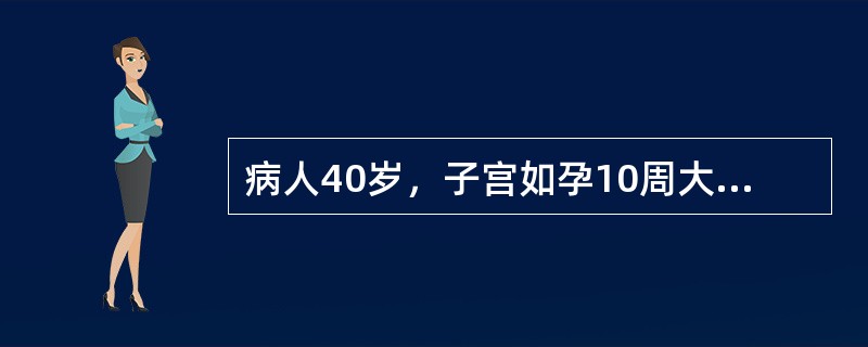 病人40岁，子宫如孕10周大小，前壁突出，不规则，质硬。下列哪项临床表现是不太可能的