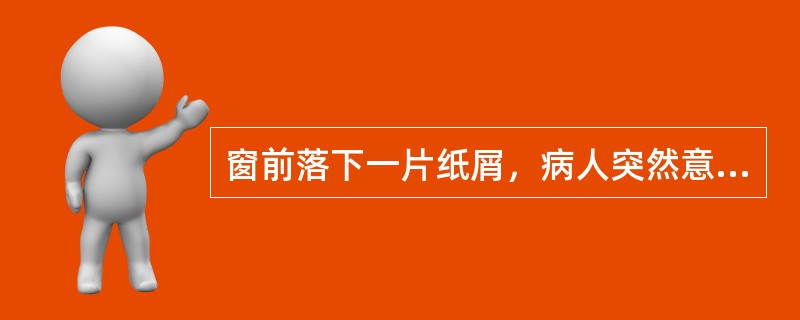 窗前落下一片纸屑，病人突然意识到有人在散发传单陷害自己，这病人可能的症状为