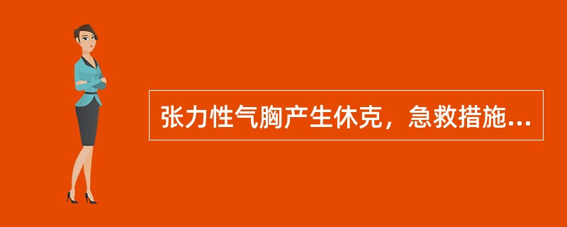 张力性气胸产生休克，急救措施首先是（）