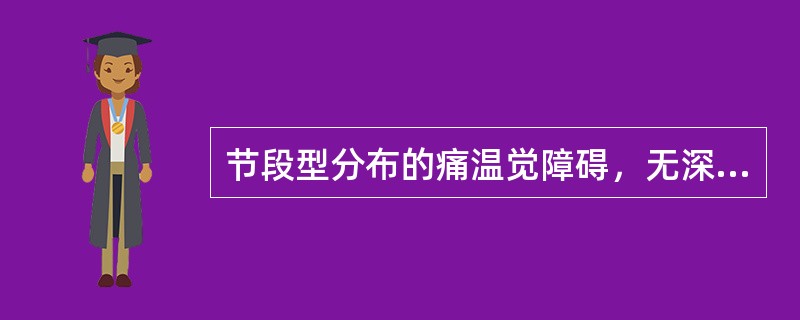 节段型分布的痛温觉障碍，无深感觉和触觉障碍，病变部位在（）