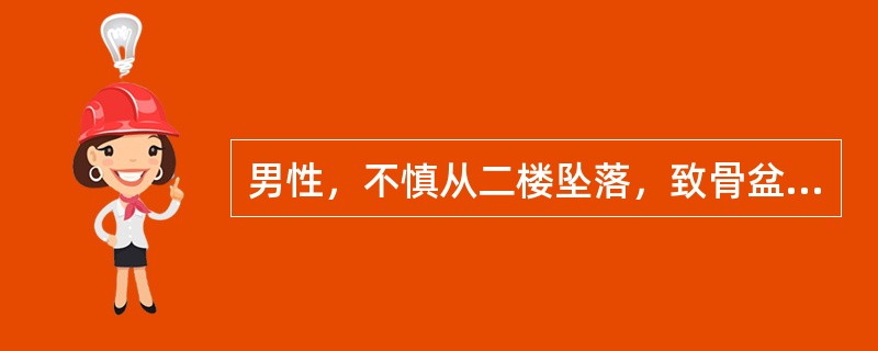 男性，不慎从二楼坠落，致骨盆骨折及左股骨下段开放性骨折，创口大量出血，首先抢救
