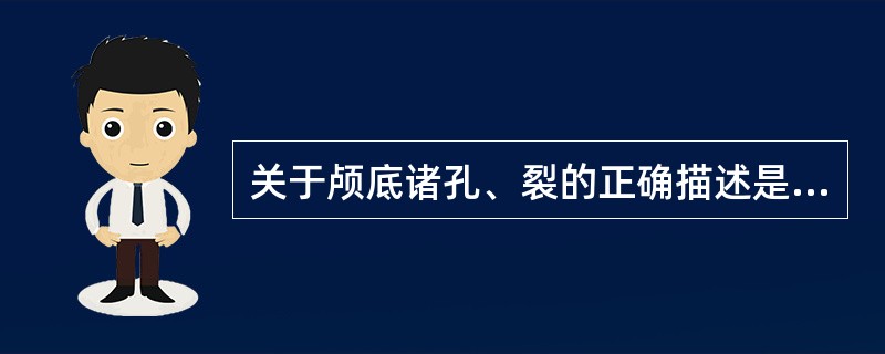 关于颅底诸孔、裂的正确描述是下列哪项