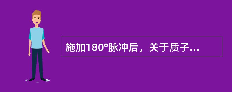 施加180°脉冲后，关于质子宏观磁化矢量M描述，错误的是