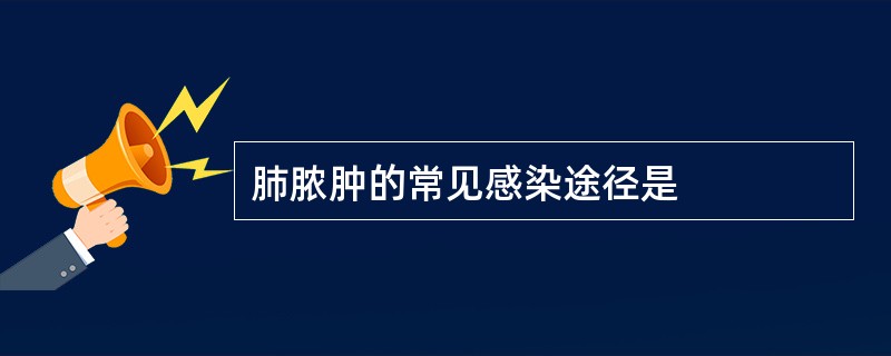 肺脓肿的常见感染途径是