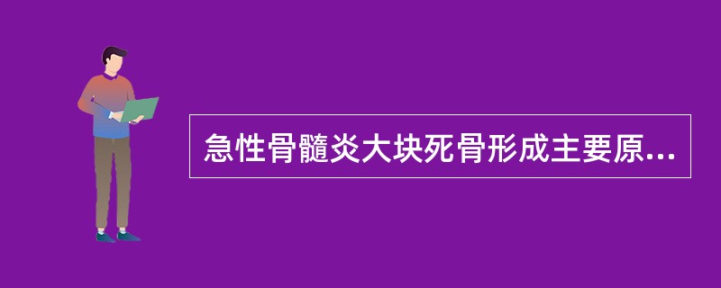 急性骨髓炎大块死骨形成主要原因是