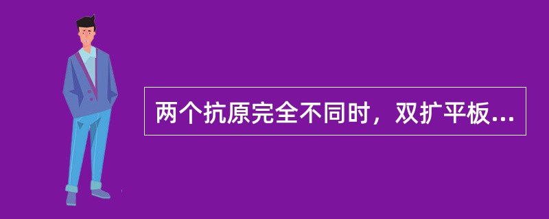 两个抗原完全不同时，双扩平板法的沉淀线出现