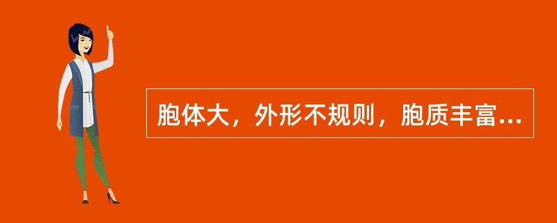 胞体大，外形不规则，胞质丰富，呈灰蓝色，核呈笔架形或S形，核染质纤细网状，急性白血病细胞形态学特征符合下列哪一项