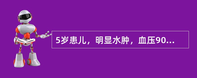 5岁患儿，明显水肿，血压90／60mmHg，尿蛋白+++，尿红细胞0～2／HP，血浆白蛋白20g／L。如果此患儿有持续性氮质血症诊断是（）