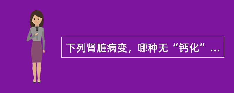 下列肾脏病变，哪种无“钙化”表现（）