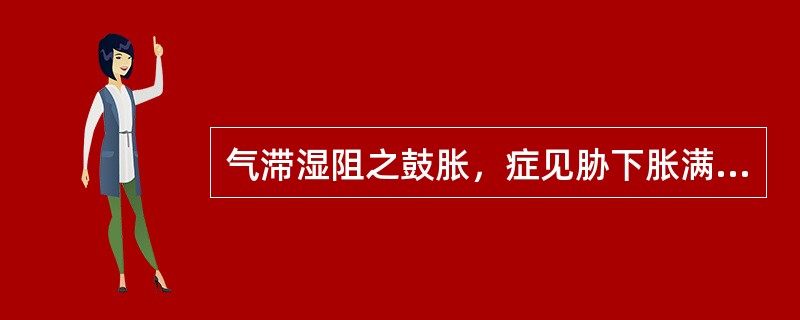 气滞湿阻之鼓胀，症见胁下胀满疼痛较重，胸闷气短，脉弦等肝气郁滞为本者，治疗宜首选：