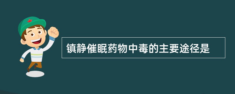 镇静催眠药物中毒的主要途径是