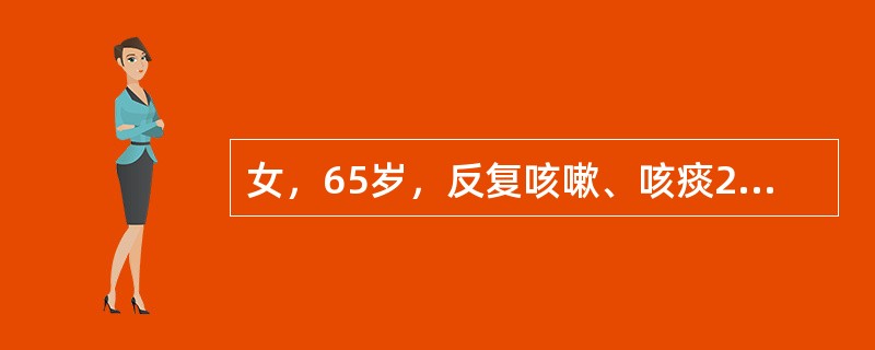 女，65岁，反复咳嗽、咳痰20年，心悸、气急3年。查体：双肺叩诊过清音，呼吸音减弱，肺底部有湿啰音，剑突下心尖搏动明显，该处可闻及3/6级收缩期杂音，肺动脉瓣区第二心音亢进。其最可能的诊断为（）