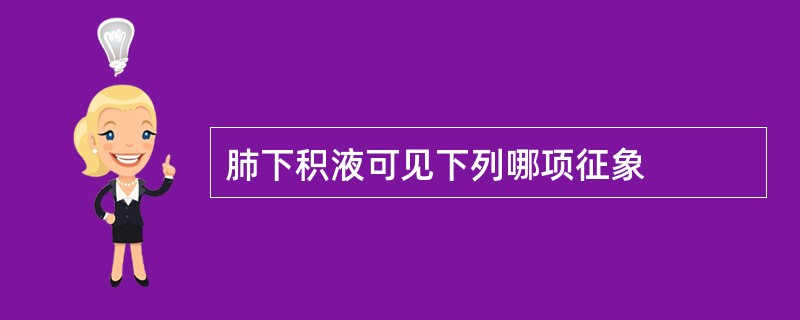 肺下积液可见下列哪项征象