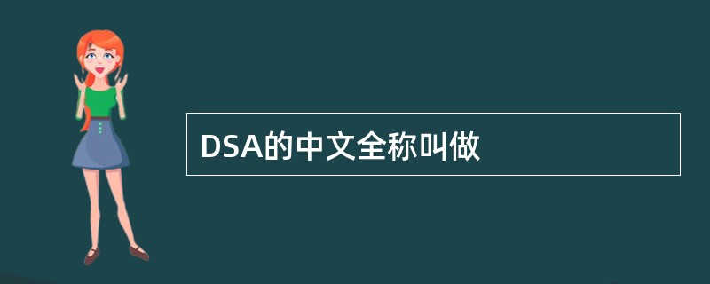 DSA的中文全称叫做