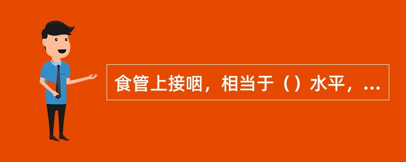 食管上接咽，相当于（）水平，沿气管后缘经上纵隔，过横膈的食管裂孔止于胃的贲门