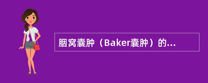 胭窝囊肿（Baker囊肿）的超声诊断，正确的是