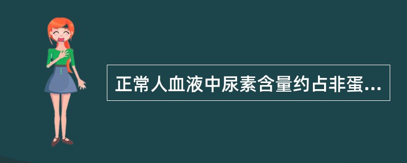 正常人血液中尿素含量约占非蛋白氮的