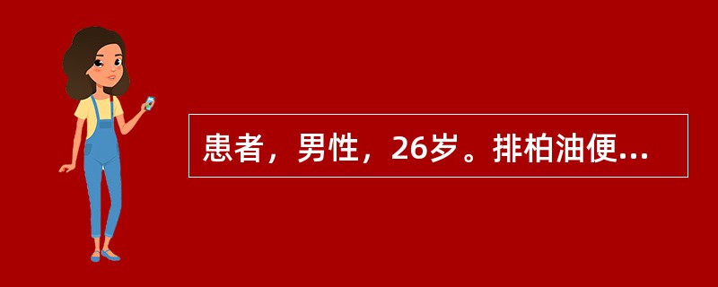 患者，男性，26岁。排柏油便2天。既往无胃病史及肝病史，近期无服药史。查体：血压70／40mmHg，心率120次／分，腹平软，无压痛，肝脾未及下列疾病哪种可能性最大