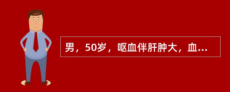 男，50岁，呕血伴肝肿大，血液化验甲胎蛋白（AFP）阳性，可能为