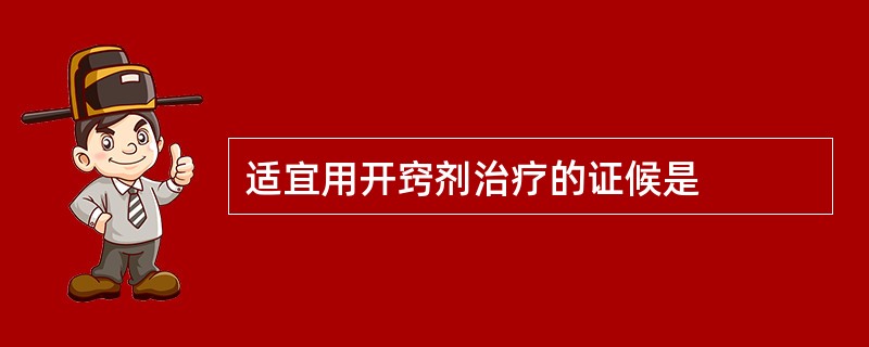 适宜用开窍剂治疗的证候是