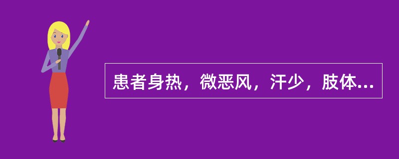 患者身热，微恶风，汗少，肢体酸重，头昏胀痛，口渴心烦，胸闷泛恶，小便短赤，舌苔薄黄而腻，脉象数。治疗选用