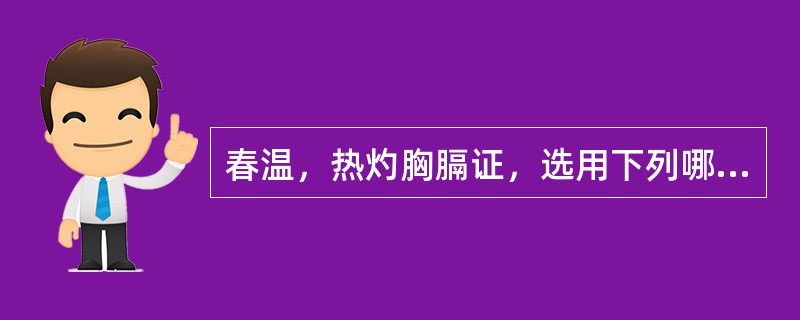 春温，热灼胸膈证，选用下列哪一方剂治疗