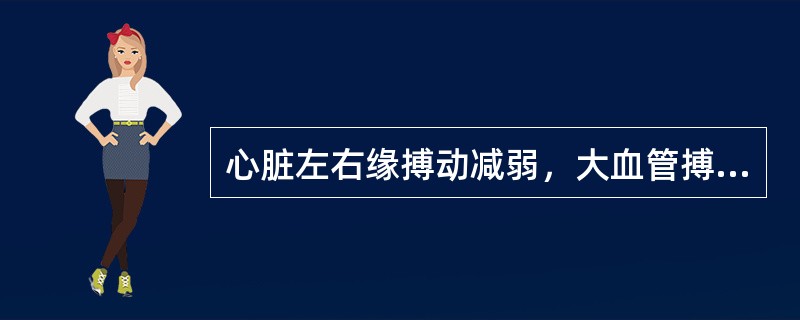 心脏左右缘搏动减弱，大血管搏动正常，是诊断下述哪种疾病的特征性表现