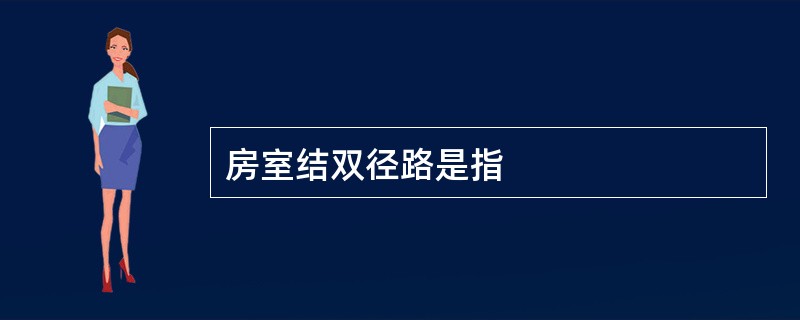 房室结双径路是指