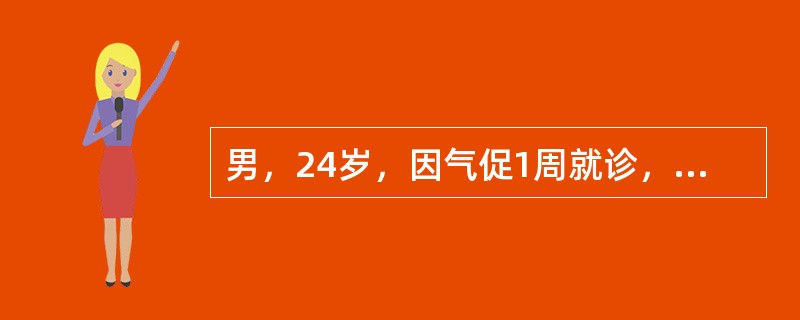 男，24岁，因气促1周就诊，查体颈静脉怒张，血压90/75mmHg，心界向两侧扩大，心率120次／分，律齐，心音遥远，肝肋下3指，移动性浊音（-），最可能的诊断为