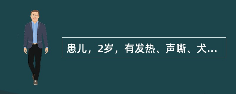 患儿，2岁，有发热、声嘶、犬吠样咳嗽、吸气性喉喘鸣和吸气性呼吸困难等症状。应首先考虑的诊断是：
