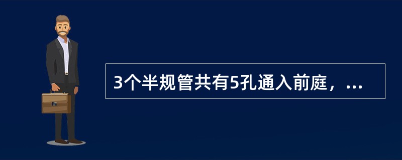 3个半规管共有5孔通入前庭，其中______合成总脚