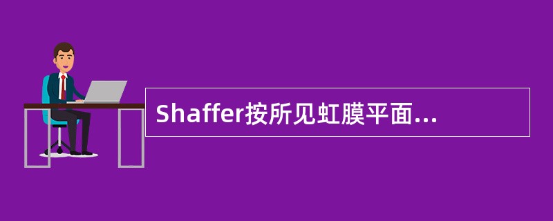 Shaffer按所见虹膜平面与小梁表面所形成的夹角分类，窄角时有房角关闭的可能，且此角愈窄，发生闭角型青光眼的可能性愈大。窄角是指夹角